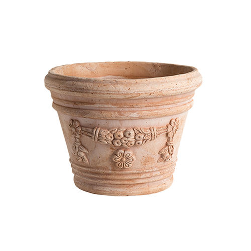 Terrakotta-Pflanzgefäß - OASI : LIBERTY DECORATED - DEGREA - Ton / rund