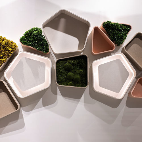 Wandmontierte Schallschluckplatte - ILLA - Greenarea - aus stabilisiertem Moos / PET / geometrisch