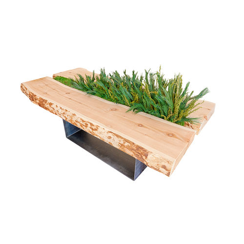 Designtisch / originell - LinfaDecor - Kiefer / Gestell aus bemaltem Stahl / mit Mittelfuß