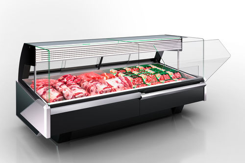 Verkaufskühlvitrine - MISSOURI ENIGMA MC 122 MEAT OS M/A - Hitline - für Einzelhandel / Edelstahl / mit Tür