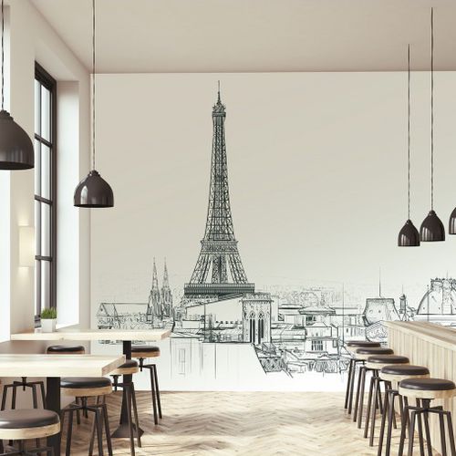 Moderne Tapete - PANAME - LÉ PAPIERS DE NINON - Panorama / Städtemotiv / Skizzenmotiv