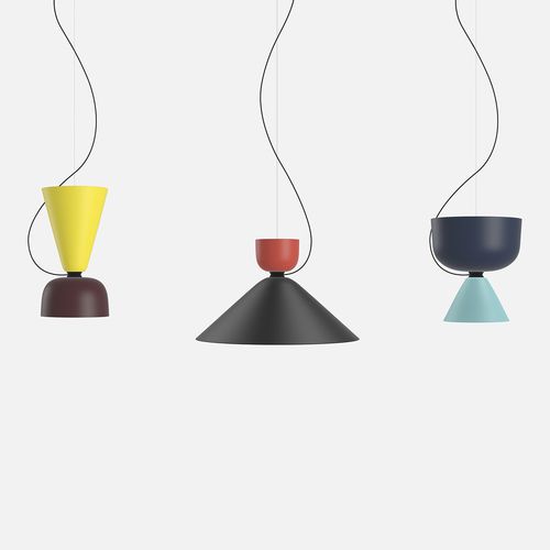 Hängelampe - ALPHABETA TRIO - hem - gebürstetes Metall / modern / mit Kabel