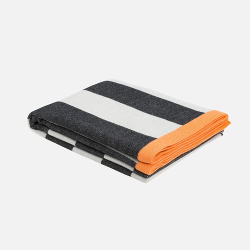 Merinowolle-Decke - STRIPE - hem