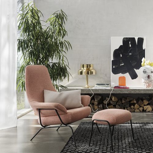 Moderner Sessel - HAI - hem - Stoff / Stahl / mit Fußstütze