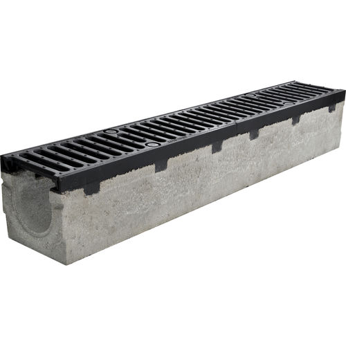 Gitter-Abflussrinne - BGU / BGF / BGU-Z / BGF-Z / BGZ-S G - BG Betonwaren GmbH - mit Neigung / Beton / für öffentliche Bereiche