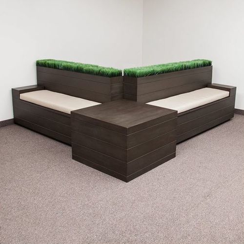 Moderne Gartenbank - MADERA - PLANTERS UNLIMITED - Glasfaser / mit Rückenlehne / modular