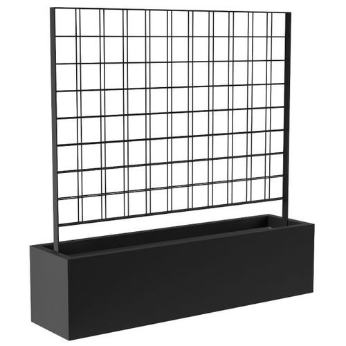 Metall-Pflanzkübel - F1-MOD-721824-MT-7254 - PLANTERS UNLIMITED - Glasfaser / rechteckig / mit Spalier