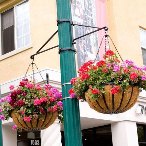 Blumenkastenhalter für öffentliche Bereiche - TWO-WAY SCROLL ARM - PLANTERS UNLIMITED