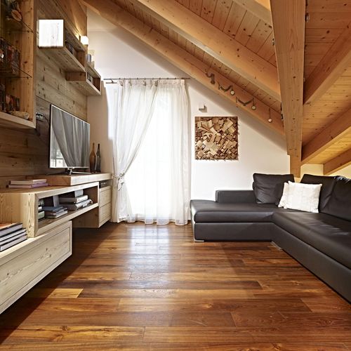 Mehrschichtparkett - FIOR DI TRACCIA - FIEMME 3000 - aus antikem Teak / geölt / gebürstet