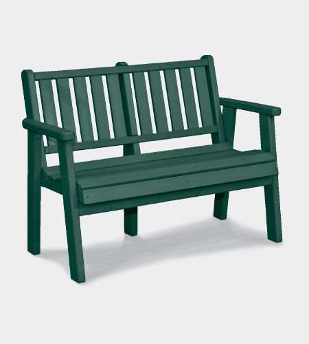 Klassische Gartenbank - CAPRI: CRB48 - URBANDESIGN - Recyclingkunststoff / mit Rückenlehne / mit Armlehnen