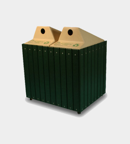 Containerform-Abfallbehälter - SEQUOIA: DESQ90 - URBANDESIGN - System / Recyclingkunststoff / mit Deckel
