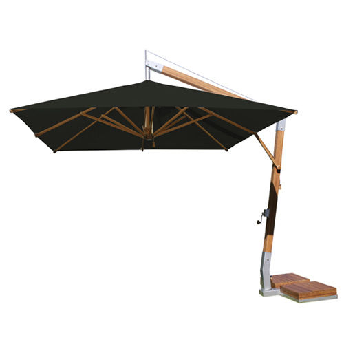 Ampelsonnenschirm - 3.0M SQ-SW - Bambrella - Edelstahl / Bambus / windfest