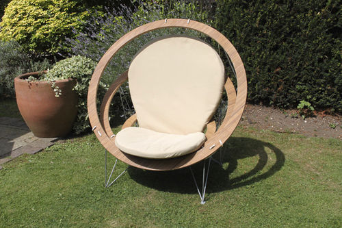 Moderner Sessel - CIRCA - Bambrella - Bambus / Edelstahl / für Garten