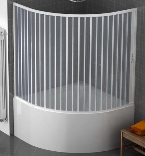 Schiebe-Stapel-Duschwand - LUX : DIANA - PINTO - gebogen