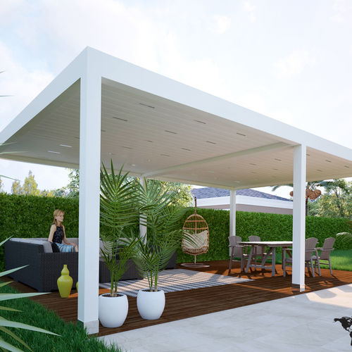 Selbsttragende Pergola - SKYROOF - SARL ELEGANCE STORES - Aluminium / bioklimatisch / einziehbar
