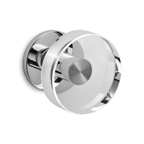 Moderner Türknopf - GHOST R6 - Ento - Messing / Glas / satiniert