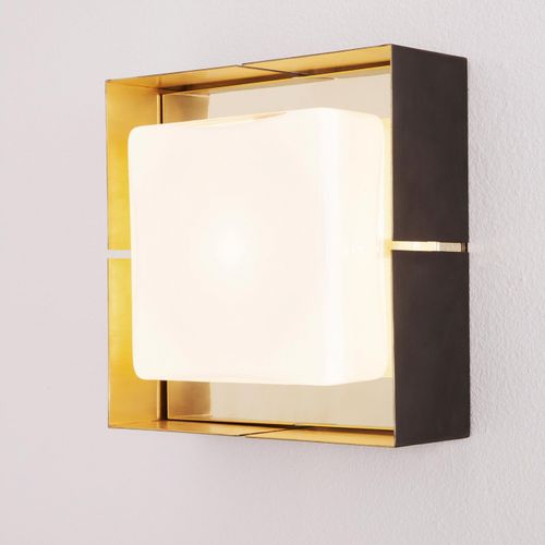 Moderne Wandleuchte - LUNE - ATELIER DE TROUPE - für den Innenraum / Messing / Glas
