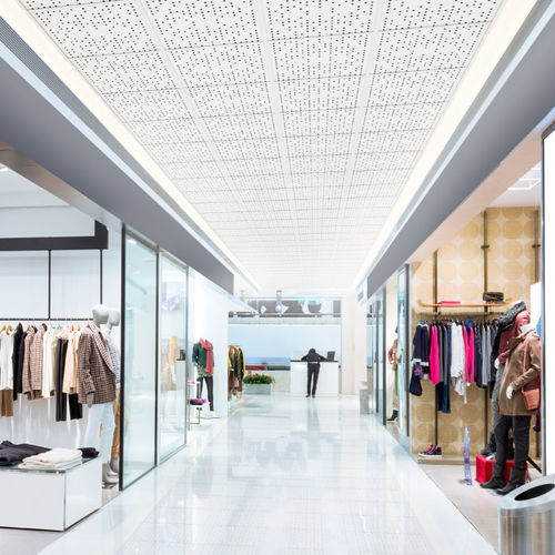 Abgehängte Decke / Holzfurnier - LYRA - artnovion - PET / Fliesen / Akustik