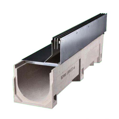 Abflussrinne für öffentliche Bereiche - YT300-U20350PC - Fujian Yete Industry Co.,Ltd. - seitliche Schlitz / Polymerbeton / galvanisiertem Stahlgitter