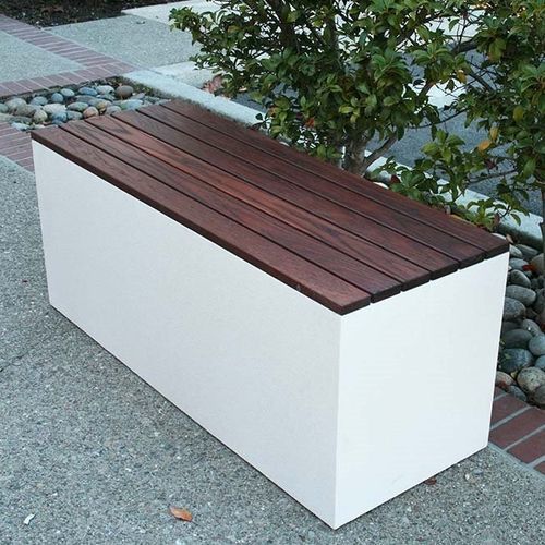 Moderne Bank - BOULEVARD - Tournesol SITEWORKS - Holz / Beton / Glasfaser
