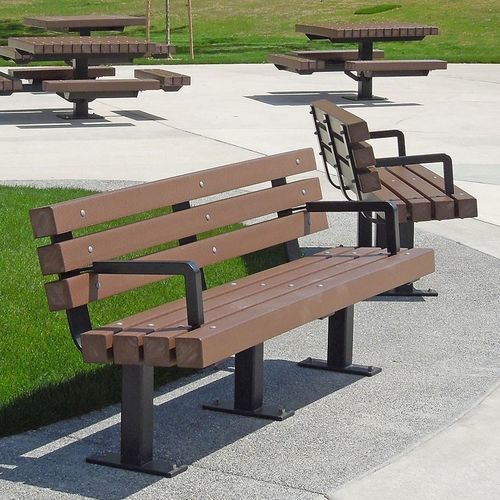 Moderne Bank - TRANSIT - Tournesol SITEWORKS - Holz / Recyclingkunststoff / mit Rückenlehne
