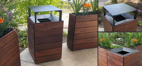 Recyclings-Mülltonnenbox - BOULEVARD - Tournesol SITEWORKS - für professionellen Gebrauch / Holz