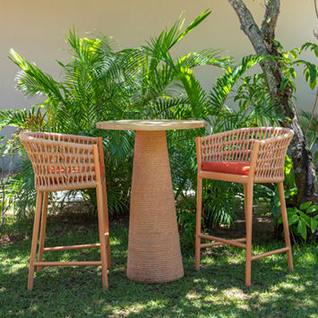 Moderner Barstuhl - Kauai  - Tidelli - für Außenbereich / Stoff / Kordel