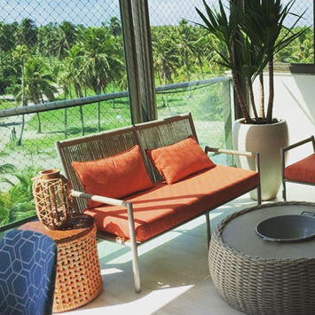 Modernes Sofa - Bora Bora - Tidelli - für Außenbereich / Stoff / mit Armlehnen