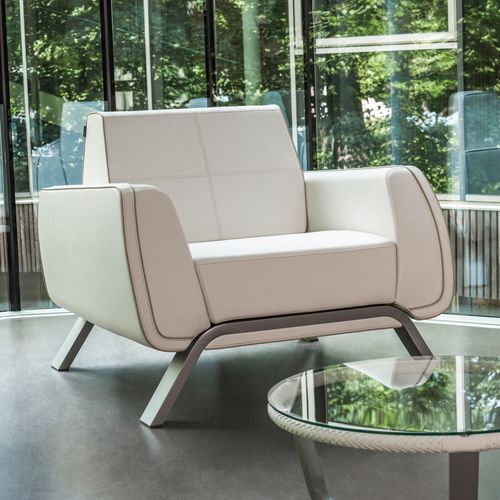 Moderner Sessel - LOUNGESESSEL - BOXMARK Leather d.o.o. - Leder / Aluminium / mit abnehmbarem Kissen