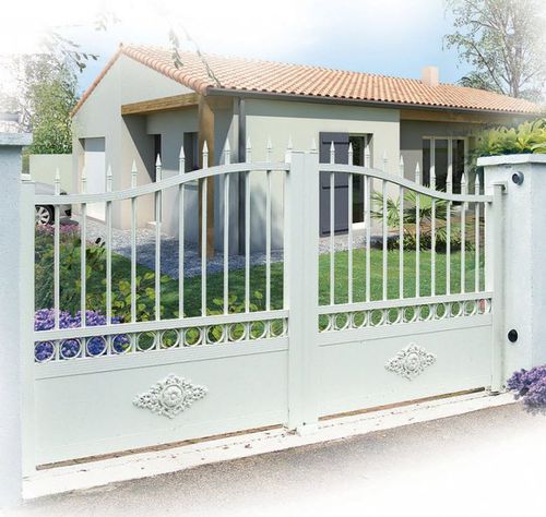 Einflügeliges Tor - SCHUBERT - KSM PRODUCTION - Schiebe / thermolackiertes Aluminium / mit Stangen