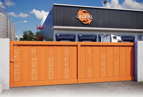 Schiebetor - PERIC - KSM PRODUCTION - Aluminium / Lamellen / mit Stangen