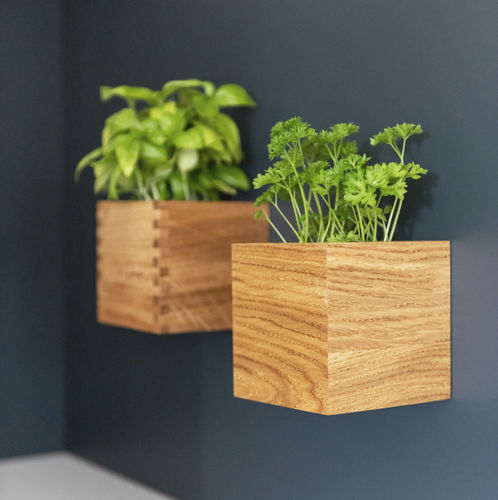 Eiche-Pflanzgefäß - W • basic - 3S design - wandmontiert / quadratisch / für Privatgebrauch