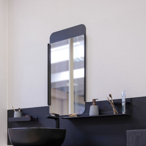 Wandmontierter Spiegel für Badezimmer - basic - 3S design - modern / rechteckig / pulverbeschichteter Stahl