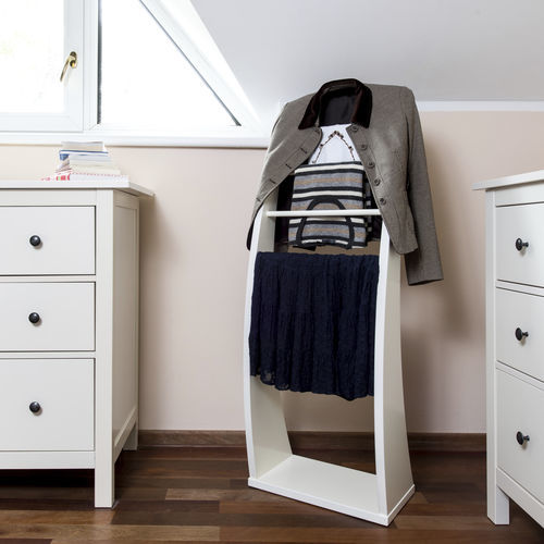 Bodenstehender stummer Diener - PLUTOO - WHITE - 3S design - pulverbeschichteter Stahl / MDF / modern