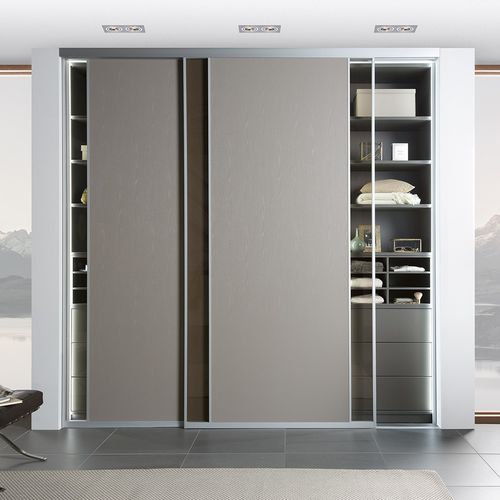 Moderner Kleiderschrank - SEDIMENTI  - Noteborn BV - Holz / Glas / mit Schiebetür