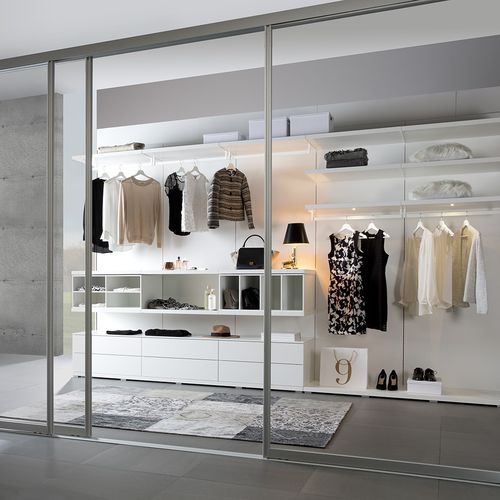 Moderner begehbarer Kleiderschrank - FLEX - Noteborn BV - lackiertes Holz / Aluminium