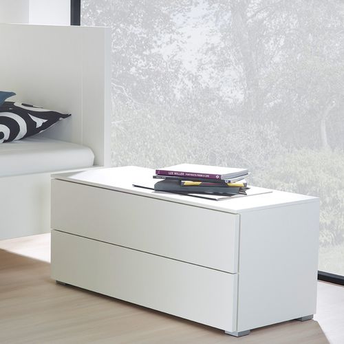 Moderner Nachttisch - NIGHT  - Noteborn BV - lackiertes Holz / rechteckig / mit Schublade