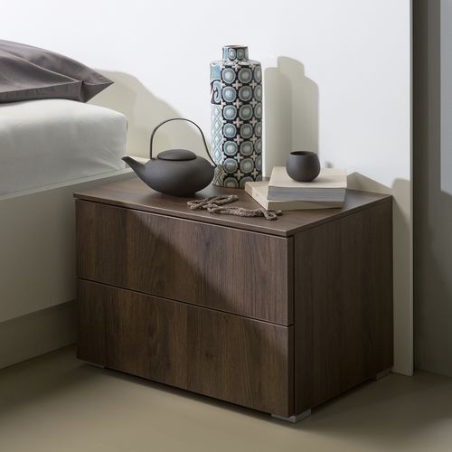 Moderner Nachttisch - NIGHT  - Noteborn BV - Holz / rechteckig / mit Schublade
