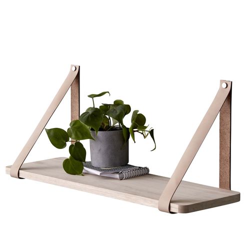Wandmontiertes Regal - By Dürr ApS - modern / Holz / Leder