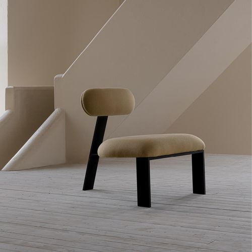 Moderner Kaminsessel - Oblique  - Studio H&K B.V. - Stoff / Stahl / schwarz