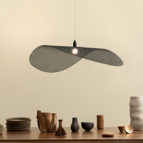 Hängelampe - Grid  - Studio H&K B.V. - Naturfaser / modern / mit Kabel