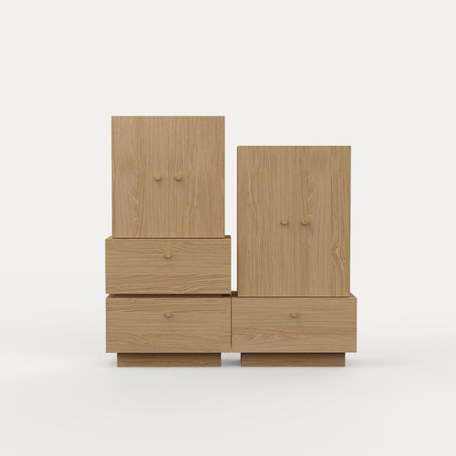 Moderner Kleiderschrank - Studio H&K B.V. - Eiche / mit Schwingtür / mit Schublade
