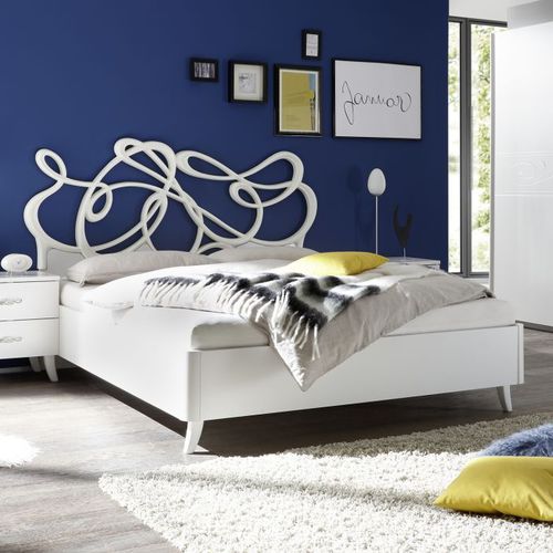 Doppelbett - ELISIR - LC spa - originelles Design / gepolstertes Kopfteil / Holz