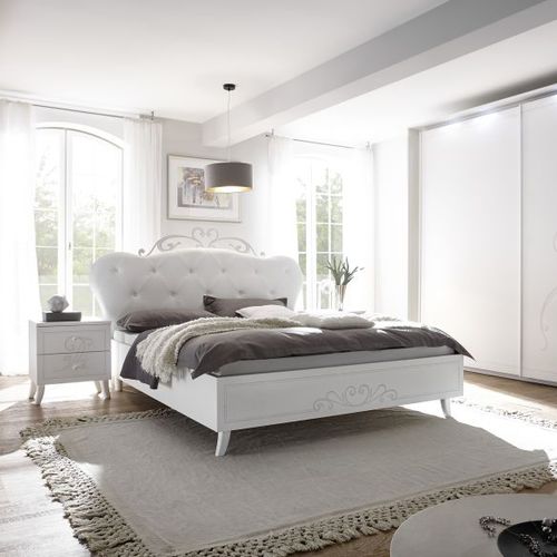Doppelbett - NIVEA - LC spa - Stil / gepolstertes Kopfteil / Eiche