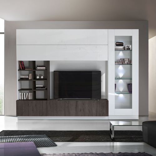 Moderne Wohnwand - LINE - LC spa - Eiche