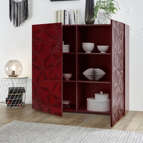 Hohes Sideboard - PRISMA - LC spa - modern / lackiertes Holz / weiß