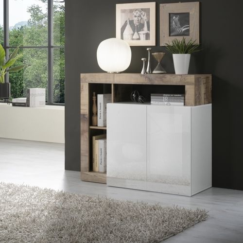 Modernes Sideboard - HAMBURG - LC spa - Holz / mit Regal / mit Schwingtür