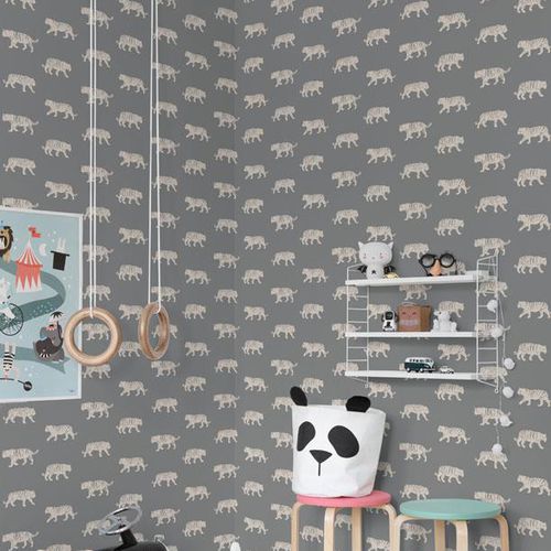 Moderne Tapete - TIGERS - Mr Perswall - Vlies / Tiermuster / monochrom