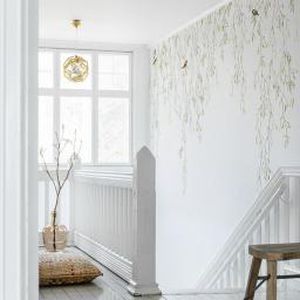 Moderne Tapete - SPRING BIRDS - Mr Perswall - Naturmotiv / Tapetenoptik / weiß