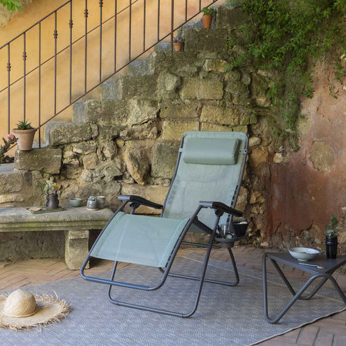Moderner Relaxsessel - Rsxa Clip - Lafuma Mobilier - Batyline® / Stahl / mit Fußstütze